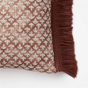 Threshold Studio McGee Block Print Lumbar Throw Pillow Mauve Burgundy Cream